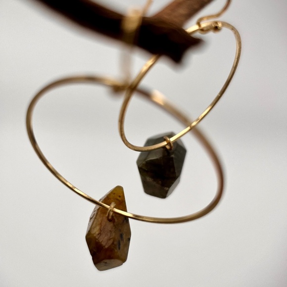 FP Smokey Quartz FP Hoop Earrings - Picture 2 of 4